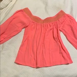 Lily Pulitzer off the shoulder blouse